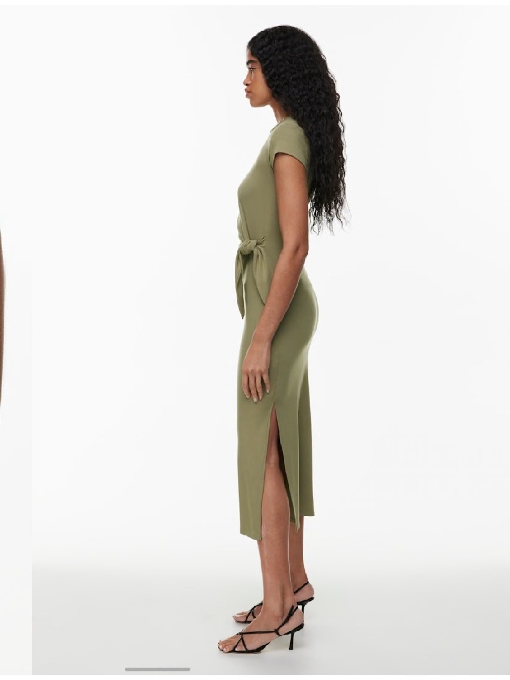 Aritzia Wilfred Olive Green Jersey Resort Maxi Dress Medium - Picture 4 of 14